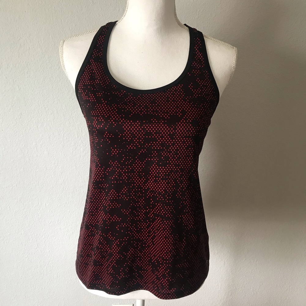 Champion Black Red Dot Pattern Racerback Tank Top